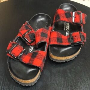 Birkenstock Arizona Shearling Lined Wool Buffalo Plaid EU 37 US 6.5